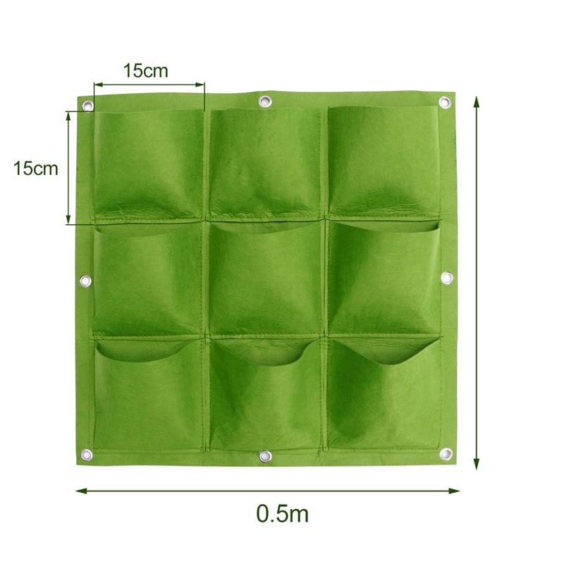 Suporte de plantas para parece, saco verde de plantio de vegetais com 9 18 49 72 bolsos, jardim vertical, material doméstico: 9 pockets