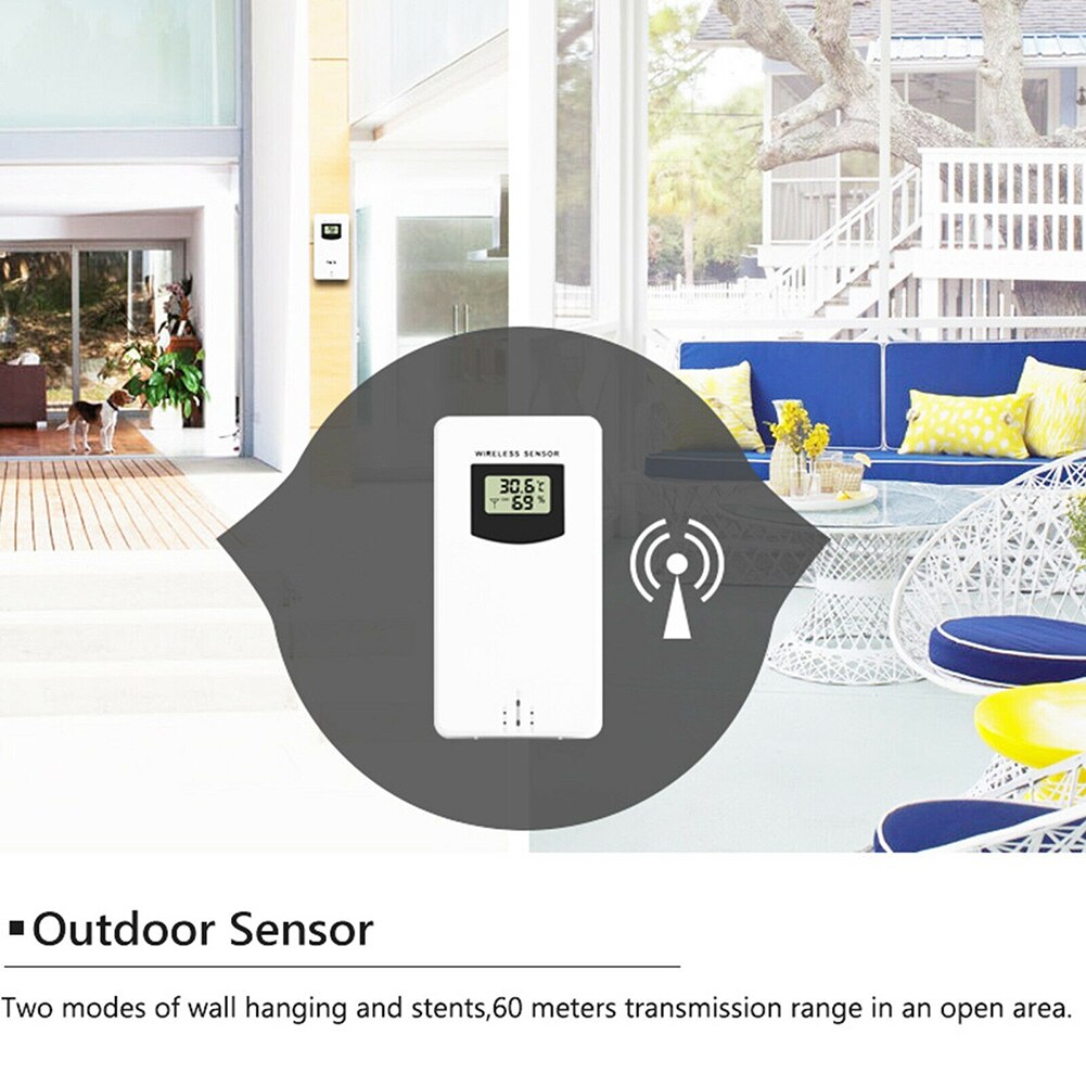 Multifunctional Digital Weather Alarm Clock LCD Wireless Calendar Thermometer Forecast Station Clock For Indoor Outdoor US Plug