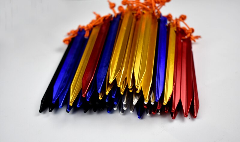 10 stücke Heringe 7 zoll Aluminium Zelt Einatz mit Seil Ich bin Freien Zelt zubehör Stifte markise heringe Einatz heringe