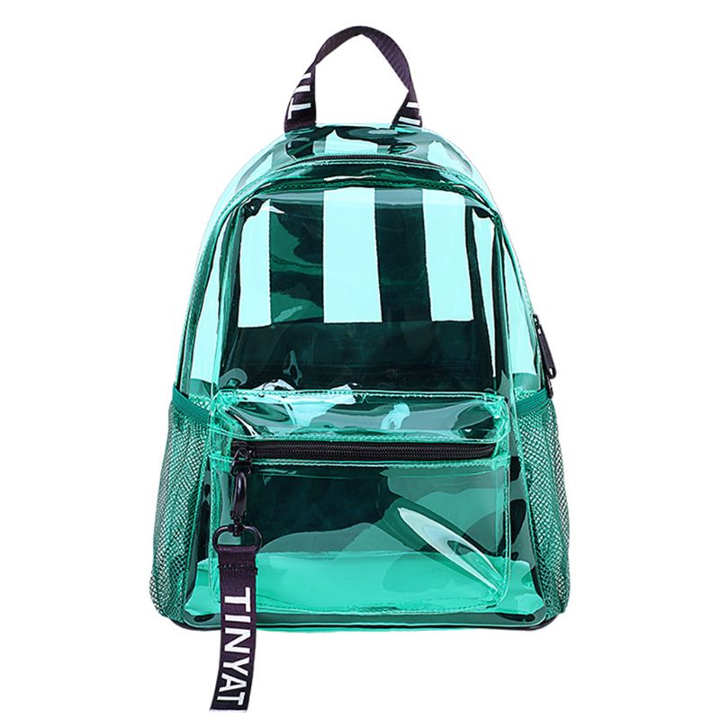 Frauen Mädchen transparent PVC Rucksack Reise Daypack Hochschule Reise Schule Rucksack: Grün