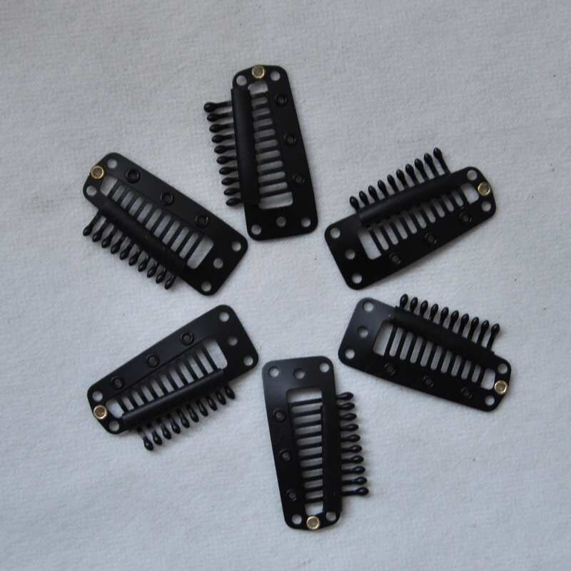 3.8cm 10T-Tube Stainless Steel Snap Wig Clip For Machine Weaving Extensions Hair Extensions Comb
