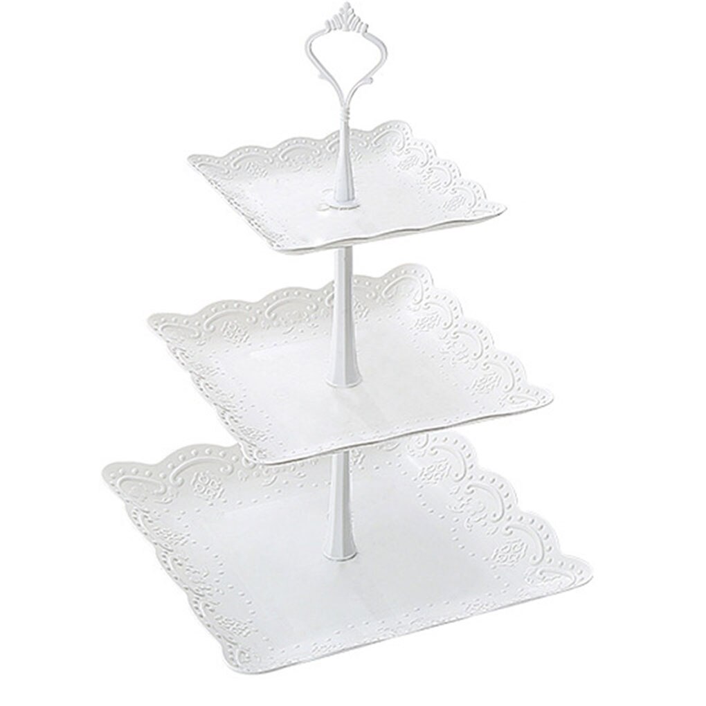 Three Layers PP Fruit Tray Cake Stand Vegetable Storage Rack Party Candy Plate Dessert Tray: Default Title