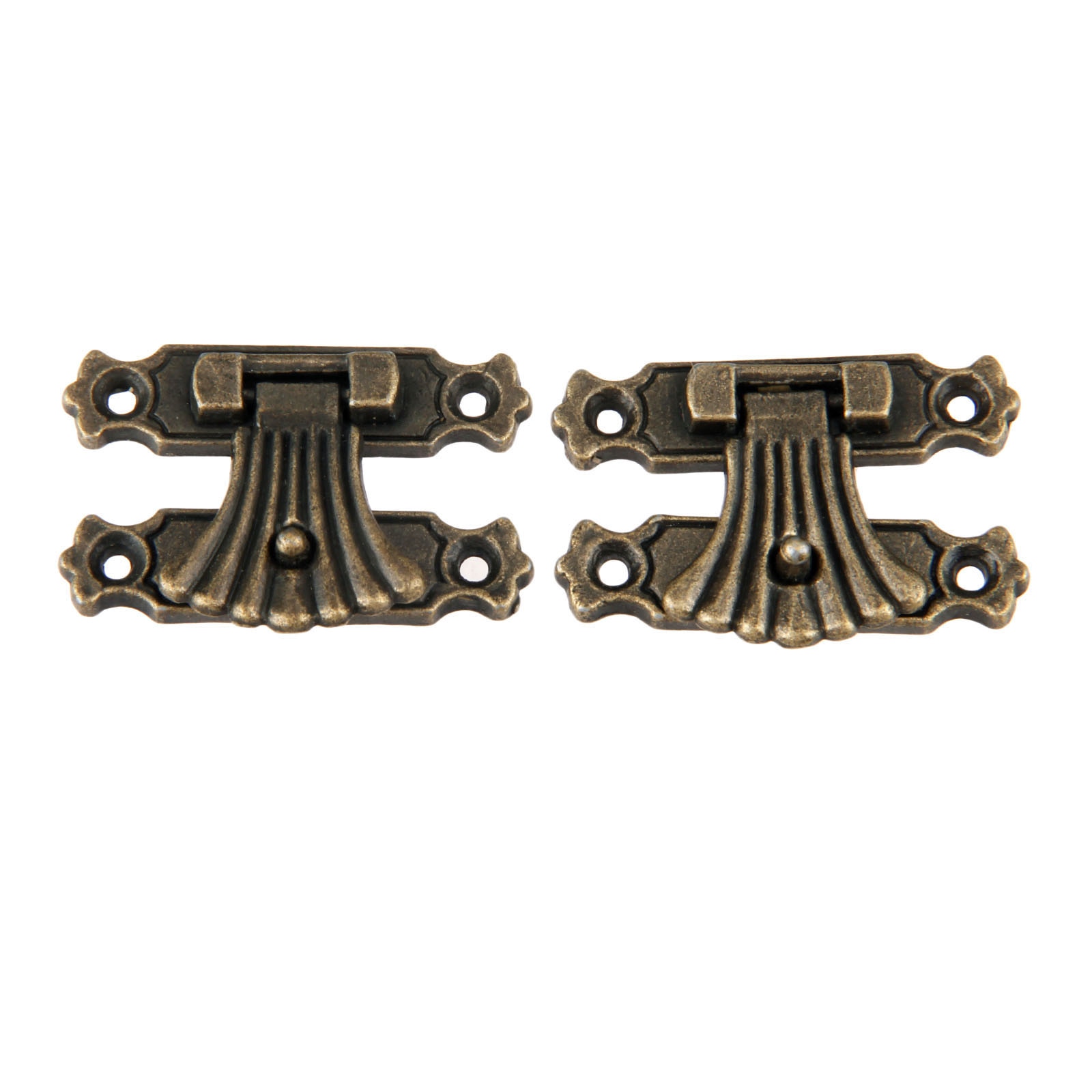 2x boks låse hasper antik bronze smykker trækasse sag skifte hasp låse vintage hardware møbler tilbehør