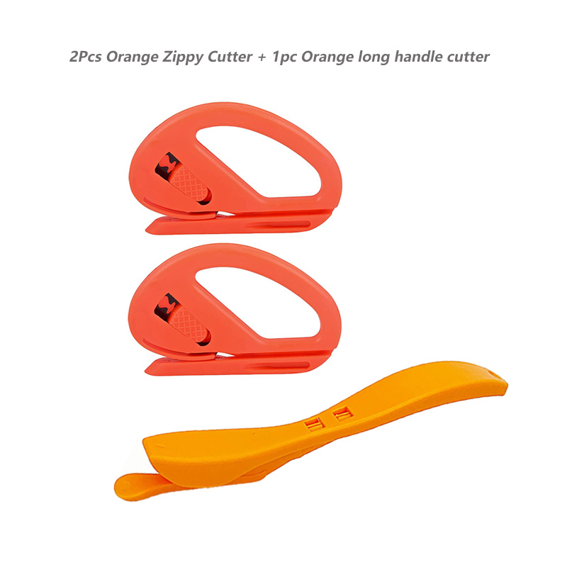 3Pcs Wrapping Paper Cutter Wrap Film Cutter Safety Paper Cutting Tool for Window Tint Car Wrap Craft Making: Orange