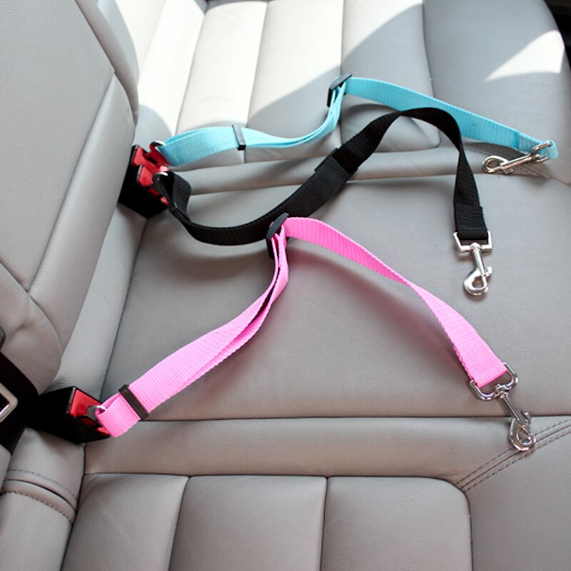Ceinture de siège de voiture pour chat, harnais réglable, laisse en plomb pour petits et moyens chiens, Clip de voyage, fournitures pour animaux de compagnie, 5 couleurs