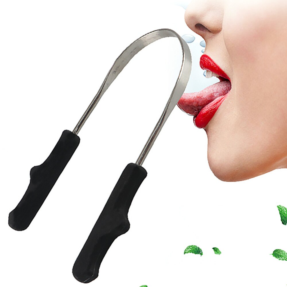 Tong Borstel Tong Cleaner Rvs Plastic Handvat Tong Schraper Mondhygiëne Dental Care Tool Frisse Adem