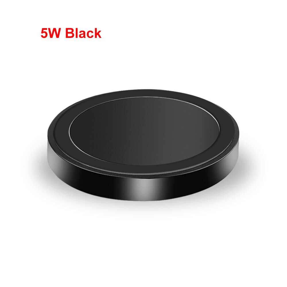 5W/10W Qi Drahtlose Ladegerät für iPhone 11 Xs Max X XR 8 Plus 10W Schnelle lade Pad für Samsung Hinweis 9 Hinweis 8 S10 Plus: 5W Black