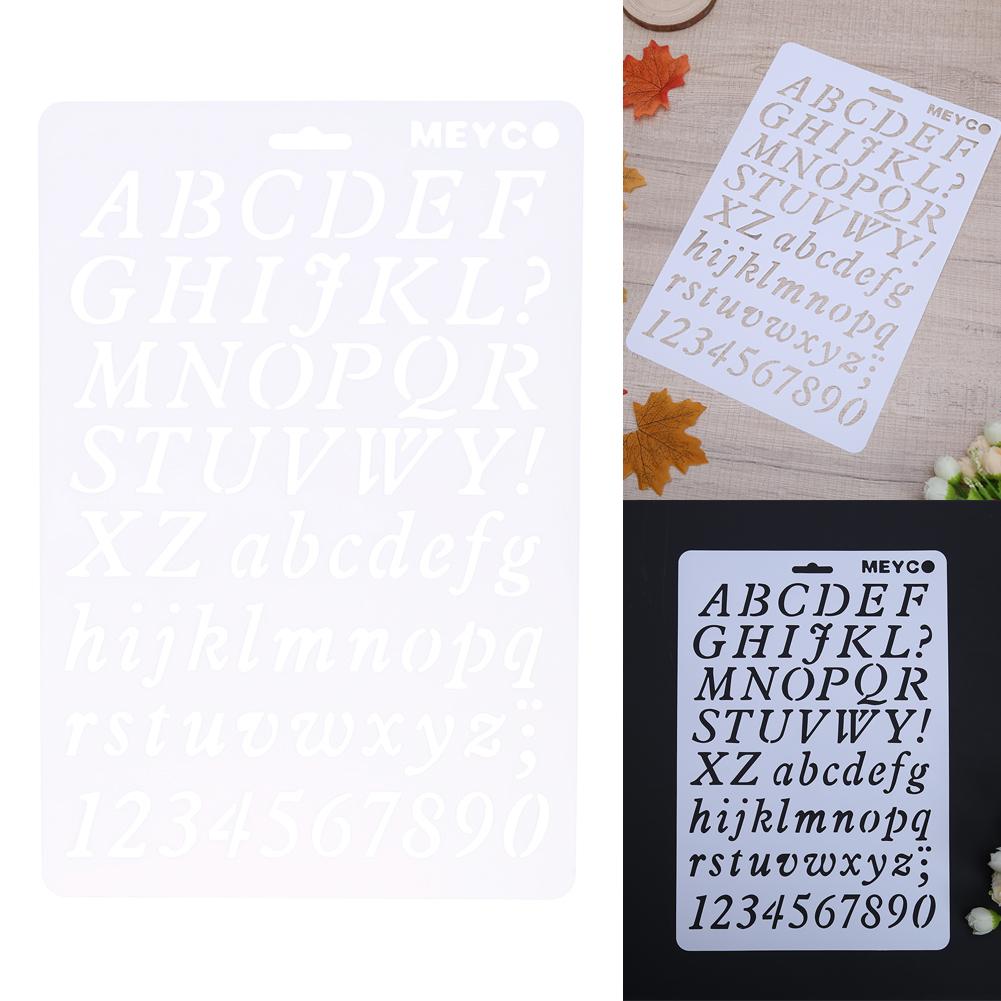 Lettre Alphabet numéro superposition pochoirs pour mur Scrapbooking peinture modèle timbres Photo artisanat décor plastique Pochoir carte: D