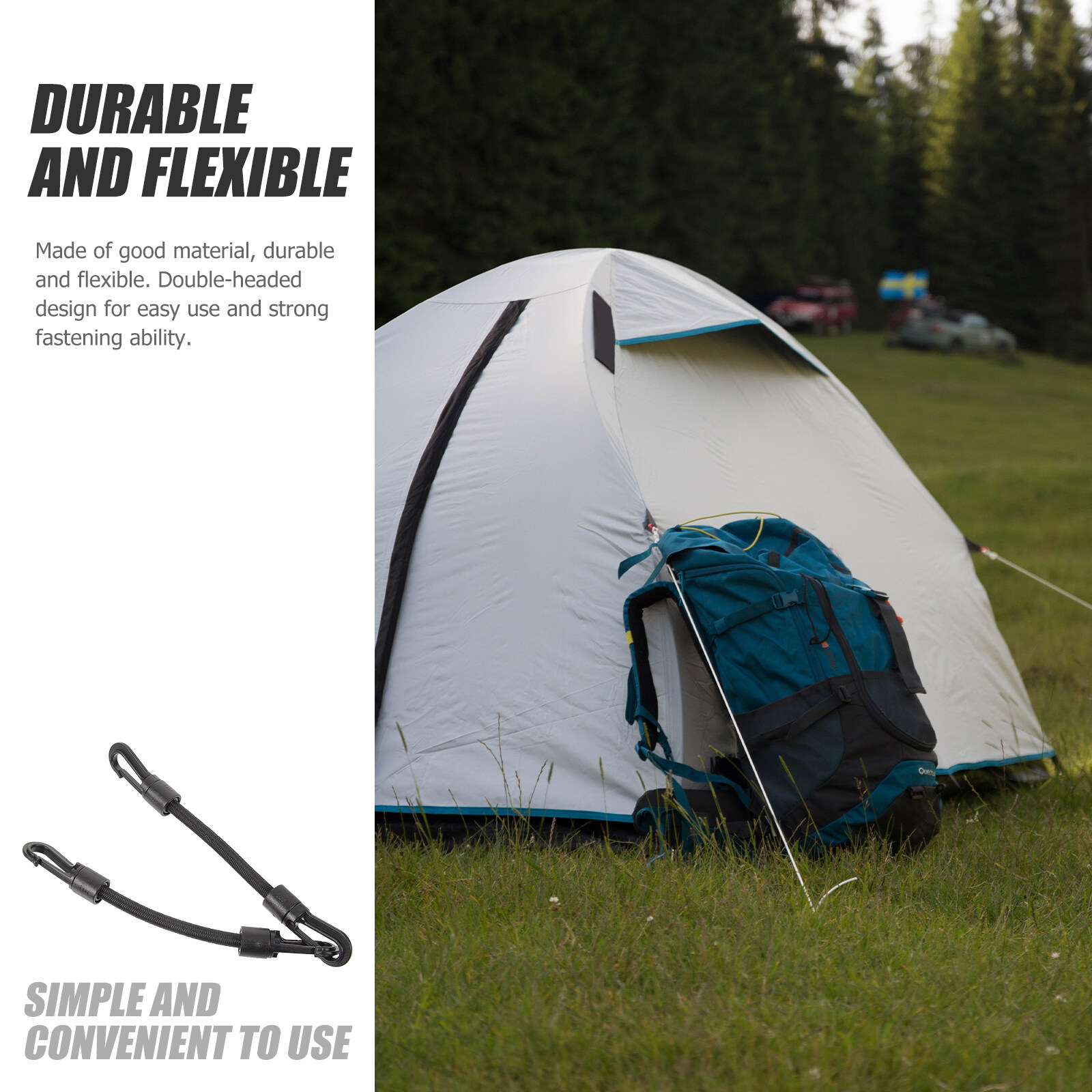 5 Pcs Strapping Small Hook Rope Mini Bungee Cords Elastic Band Portable Outdoor Supply Camping Pom Mini Accessories