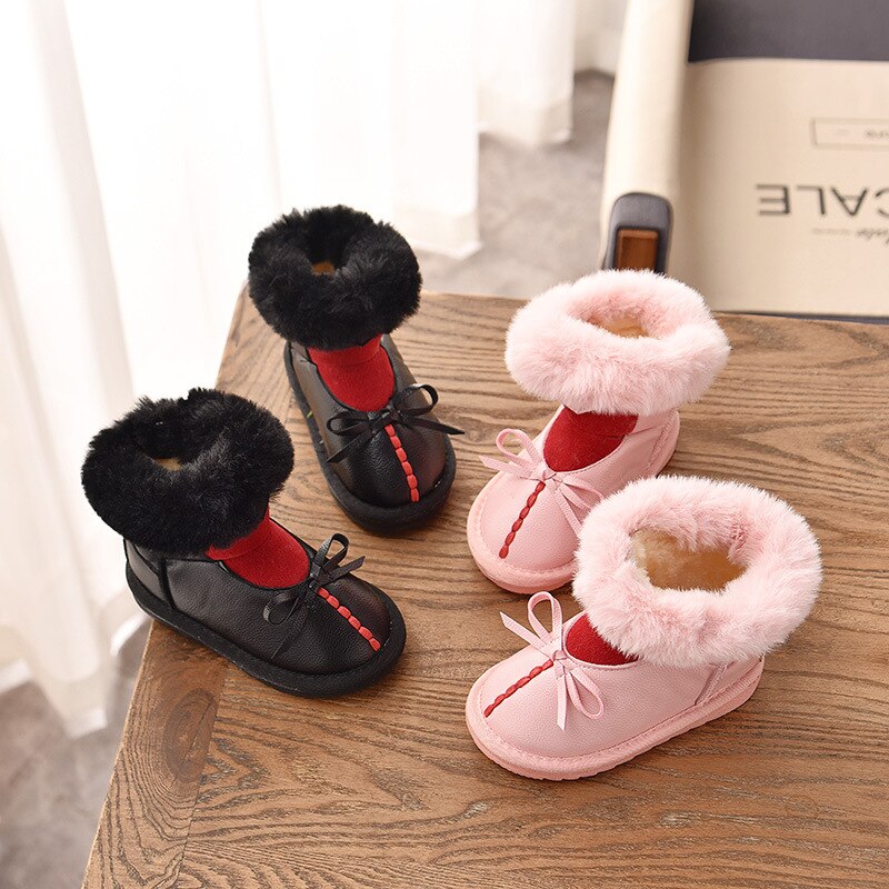 Zapatos deportivos para niños invierno botas de cuero impermeables para niños botas cálidas botas para niñas botas de nieve niño pequeño