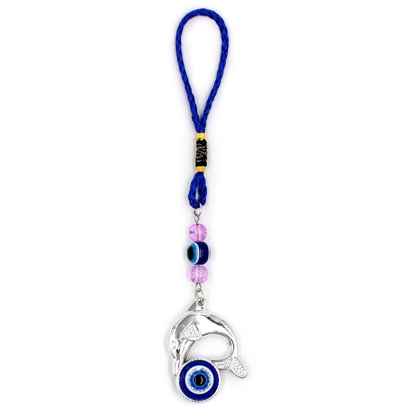 Turks Blauwe Boze Oog Dolfijn Hanger Amuletten Lucky Charm Opknoping Ornament Voor Thuis Slaapkamer Woonkamer Auto Decoratie Housewarm: Purple