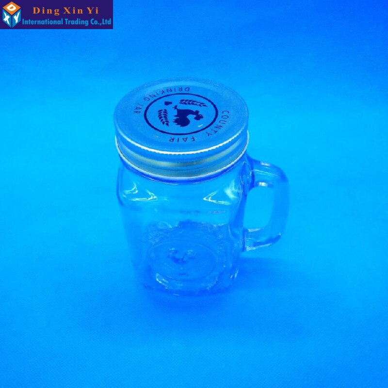 Bouteille Verre 2L Avec Poignée Bleu Cobalt – Couvercle Noir Hermétique – Idéale Conservation
