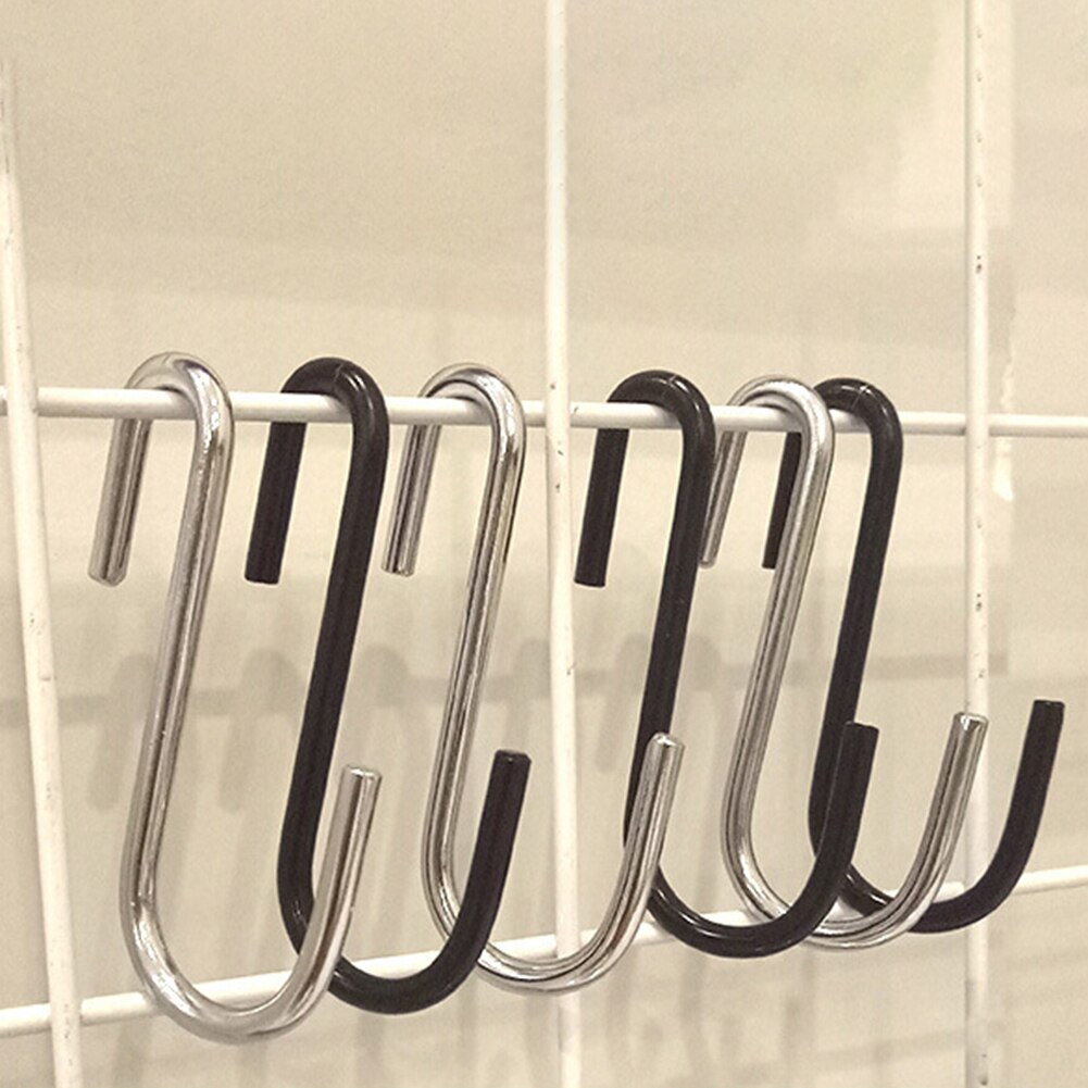 4/8Pcs Crochets en forme de S En Acier Inoxydable Crochets Suspendus Cuisine Salle De Bain Suspendu Cintre Porte-Organisateur De Stockage De Vêtements de Ménage
