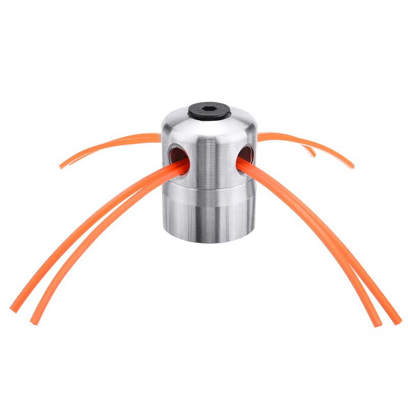 Universal Grass Trimmer Head Aluminum Alloy Garden Trimmer Head with 4 Lines Brush Cutter Head Lawn Mower Accessories