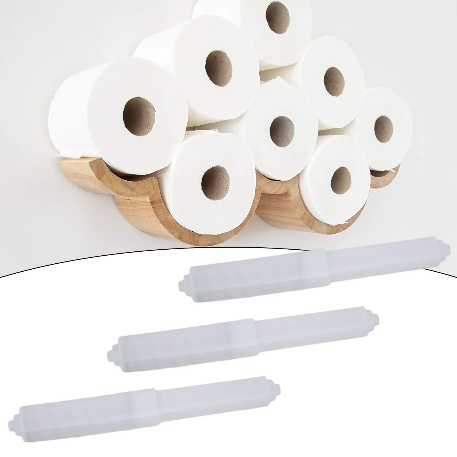 1/3 stk. toiletpapirholder hvid badeværelse toiletrulleholder fjederbelastet reserveindsatsholder plastik