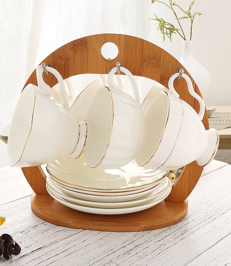 Vintage White Porcelain Tea Cup Celadon Gold Sauce... Grandado