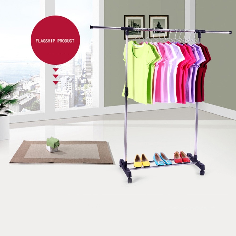 One-layer single pole standing clothes drying rack metal floor hanger cheap and
