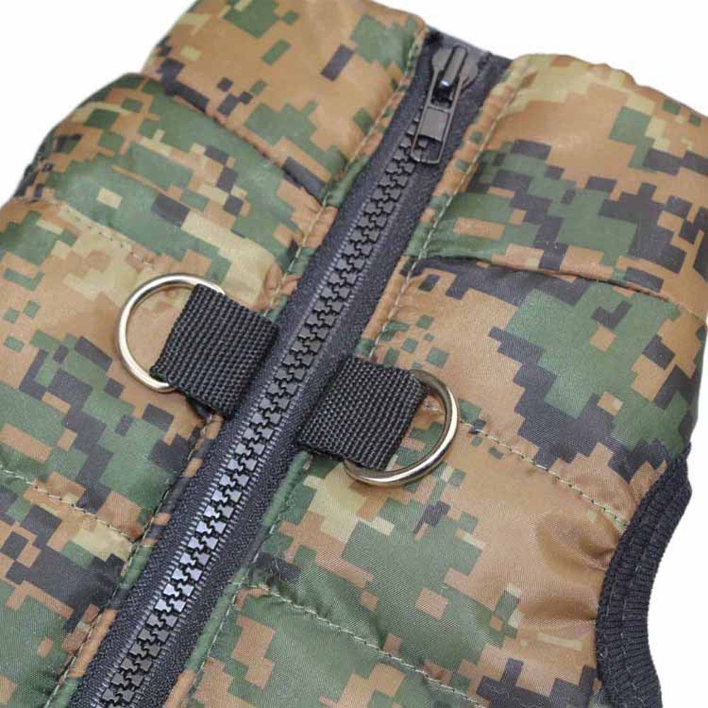 1 stk cool camouflage hund bomuld vest vandtæt tyk lynlås hund frakke jakke tøj varm vinter udendørs tøj kæledyr forsyninger