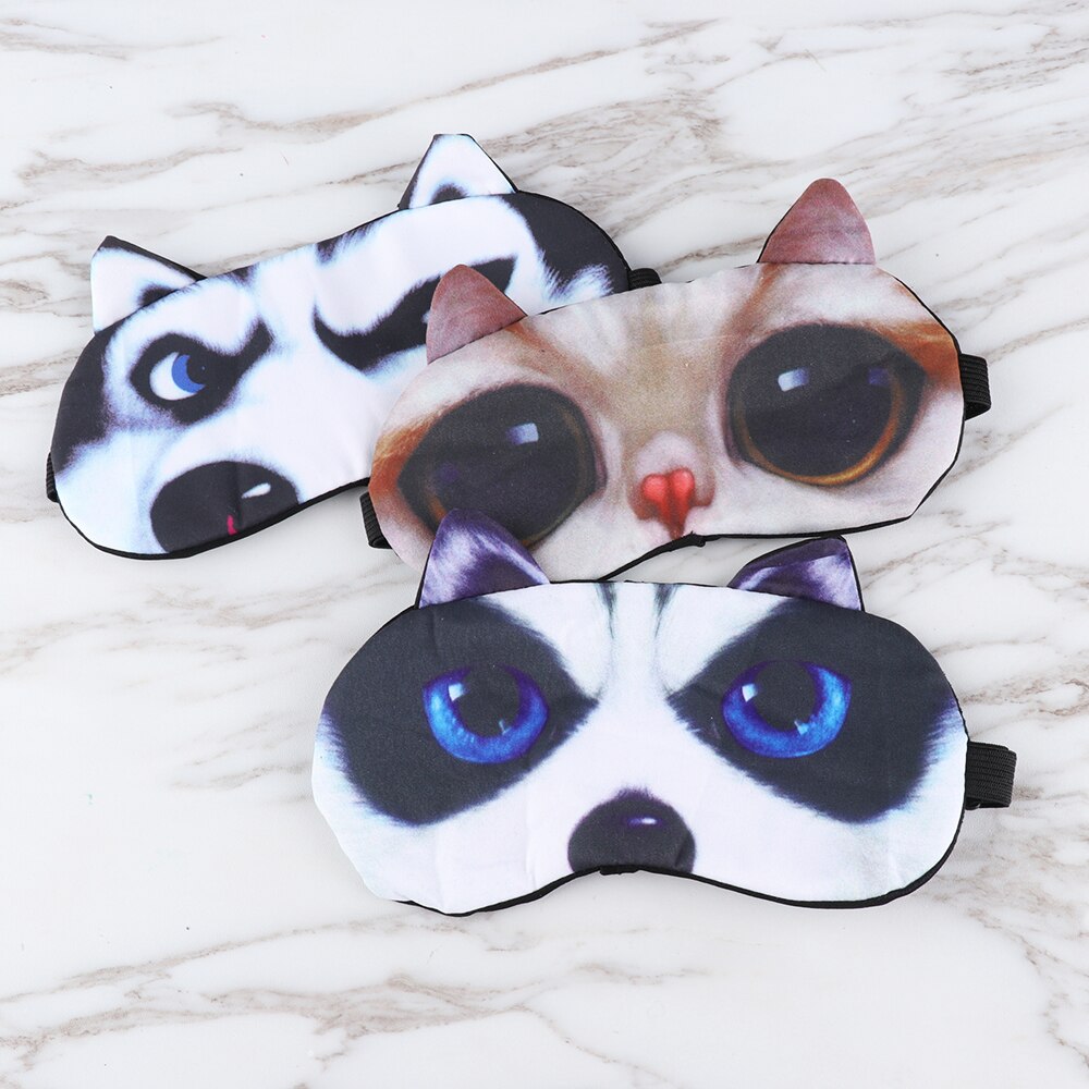 Cute Cat Sleep Mask Eye Mask Eyeshade Cover Shade Natural Sleeping Eye Patch Women Men Soft Portable Blindfold Travel Eyepatch