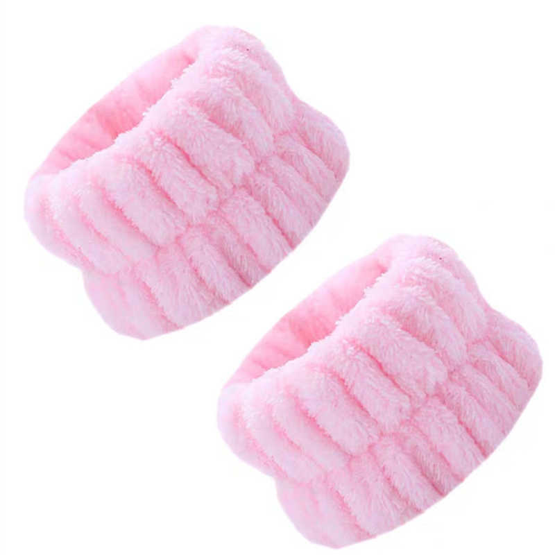 Spa Headband for Washing Face Wristband Set Sponge Makeup Skincare Headband Wrist Towels Bubble Soft Get Ready Hairband for Wome: Blue