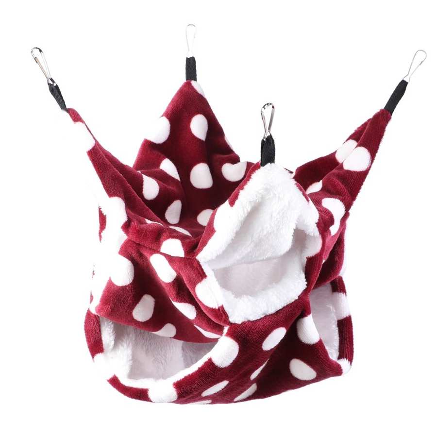 Hamster Hangmat Warm Kleine Dier Flanel Hangmat Wijn Rode Hamster Winter Hangmat Drie Lagen Suiker Glide Cavia Opknoping