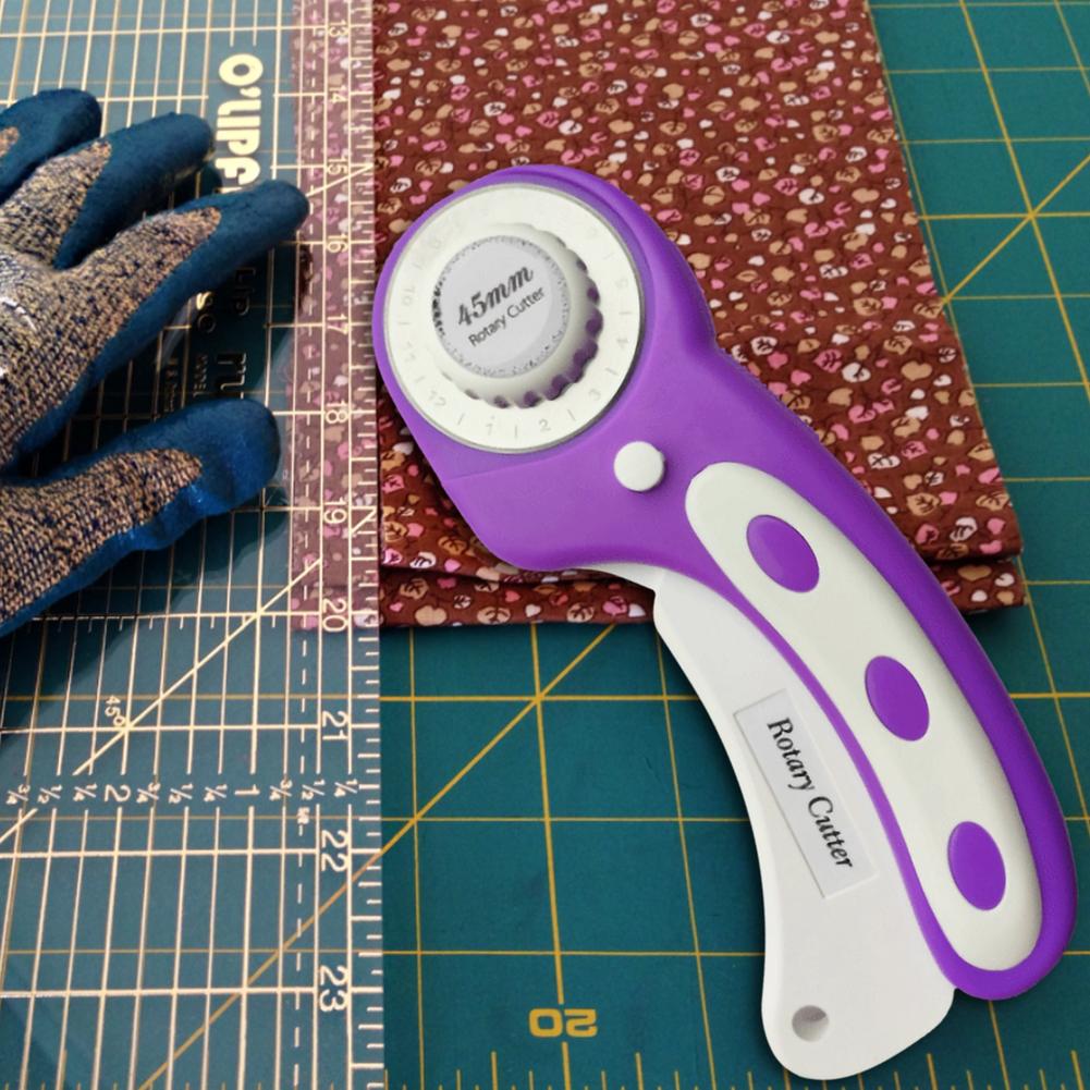 Purple Rotary Cutter Kits 45mm Round Craft Tool For Cutting For Cutting Paper, Fabric, Leather And Plastomer With Sharp Edge