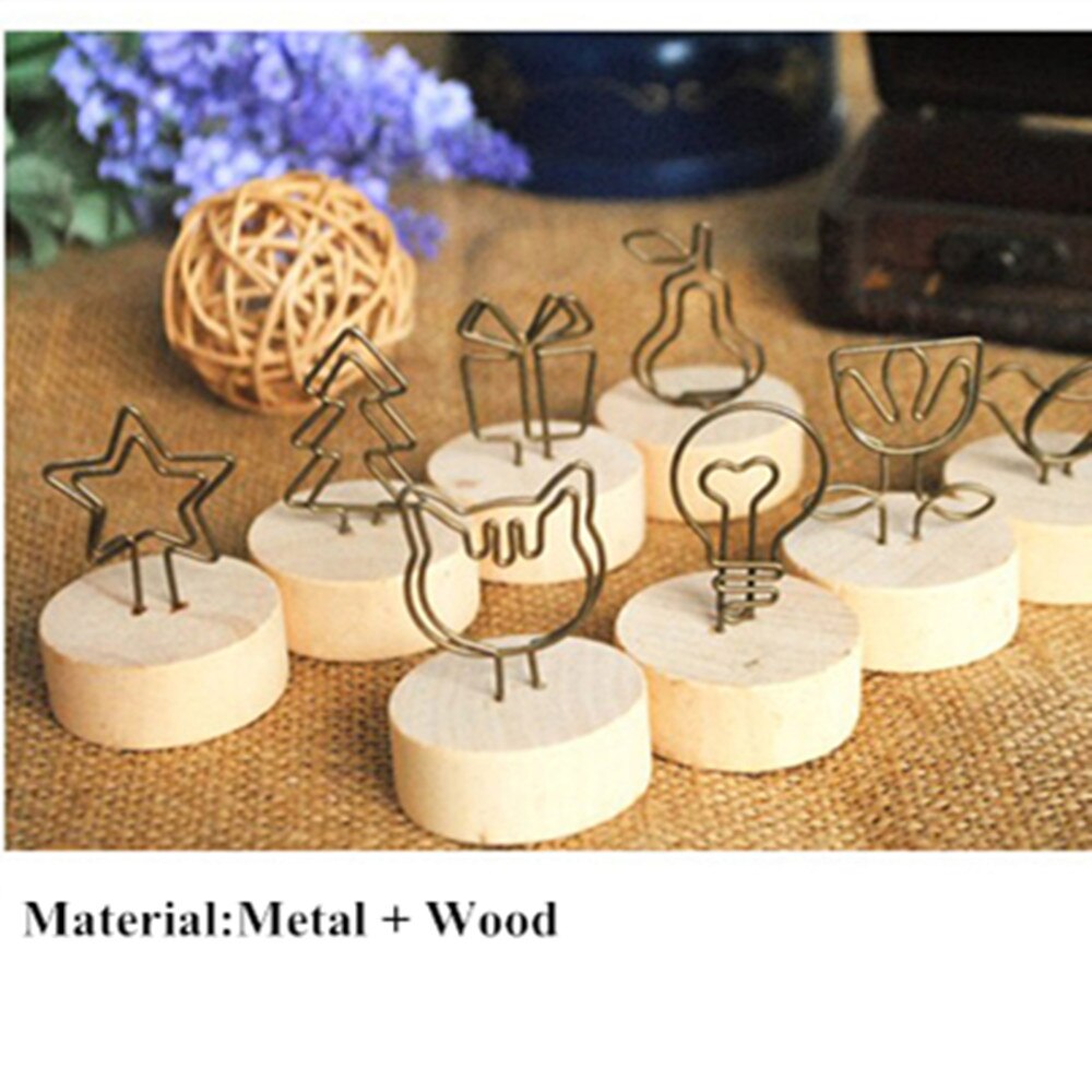 Bricolage artisanat en bois original bois fer pince porte-notes porte-cartes de visite décoration de la maison bricolage accessoire fait main