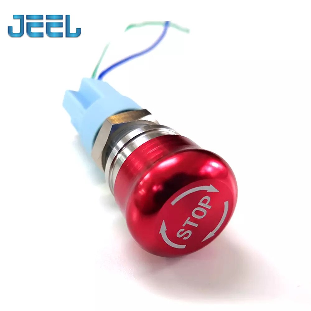 16mm Emergency STOP Push Button Switch Stainless Steel Mushroom Metal Aluminum for CNC Machine
