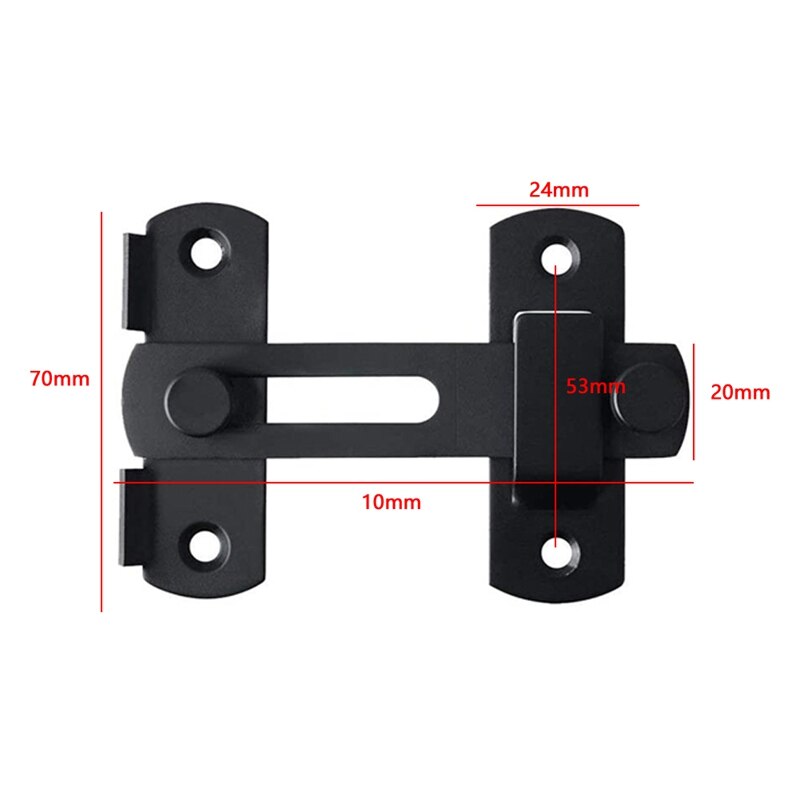 Set of 3,Black Flip Latch Gate Latches Stainless Steel Sliding Safety Door Bolt Latch Lock for Gate Cabinet