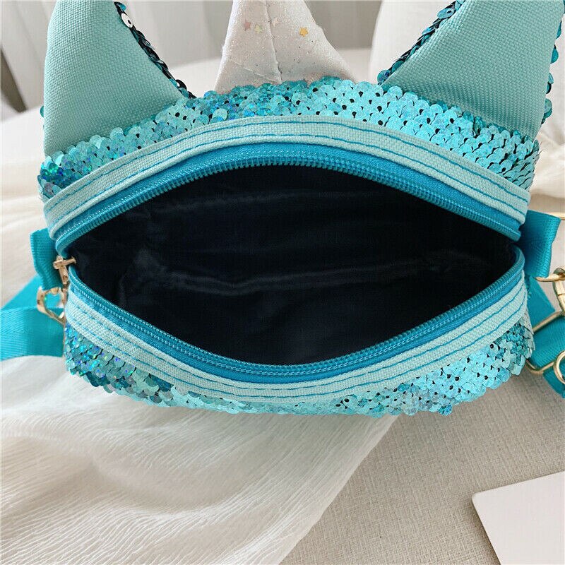 Eenhoorn Handtassen Voor Meisjes Reizen Vrouwen Print Cartoon Schoudertassen Pailletten Crossbody Tas Kerst Leuke Candy Bag