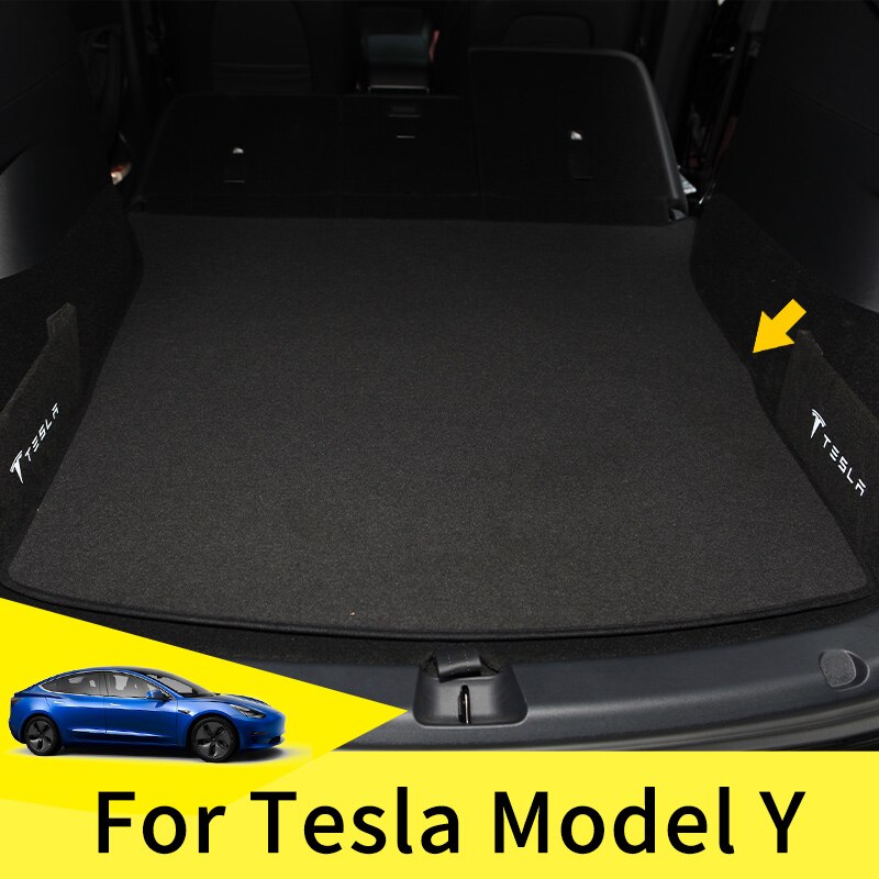 Voor Tesla Model Y Kofferbak Mat Zachte Flanellen Stofdicht Auto Voor & Achter Cargo Tray Kofferbak Beschermende Pads