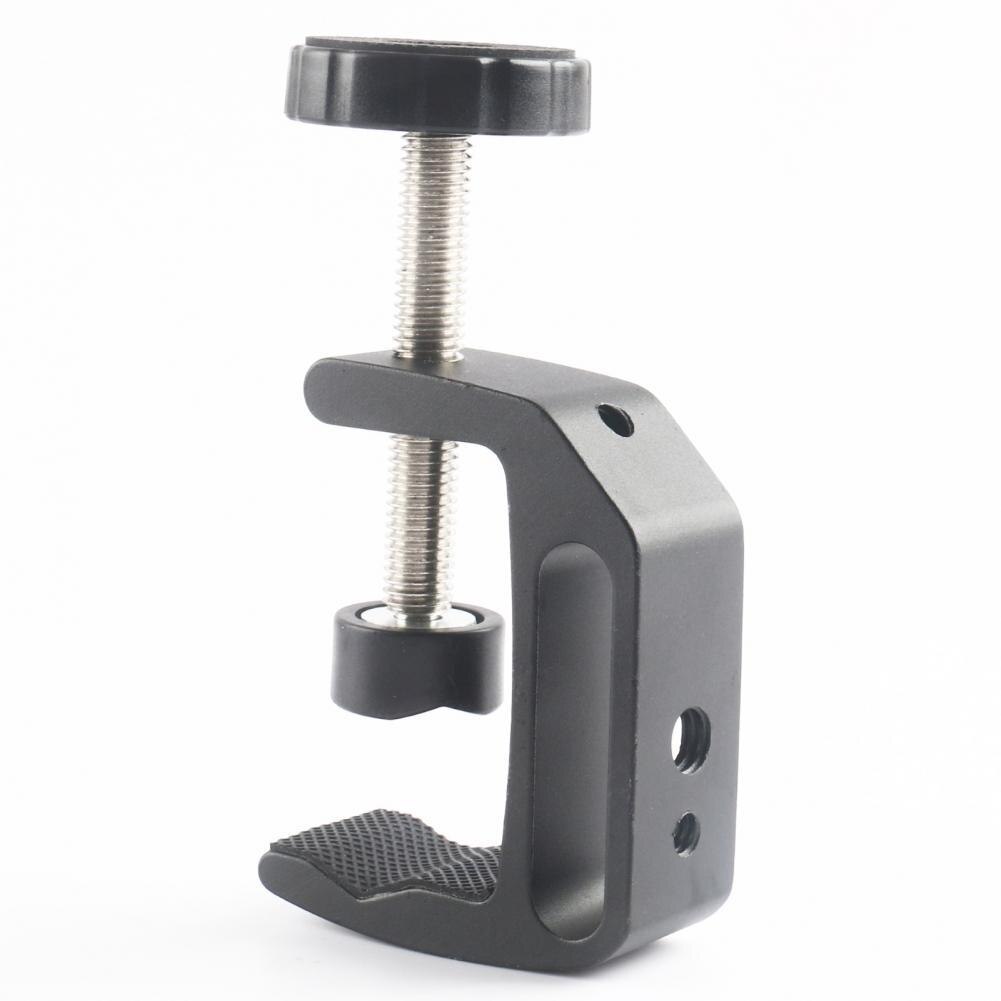 Universal C-Clamp with 1/4 3/8 Screw Hole Bracket Camera Tripod Accessories Durable Lightweight Anti-Skid C-Clamp Aluminum Alloy