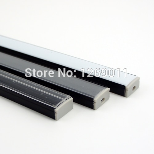 UnvarySam 0.5 M Black Super Slim Verzonken Aluminium LED Profiel zonder Flens Behulp voor Strip binnen 12mm