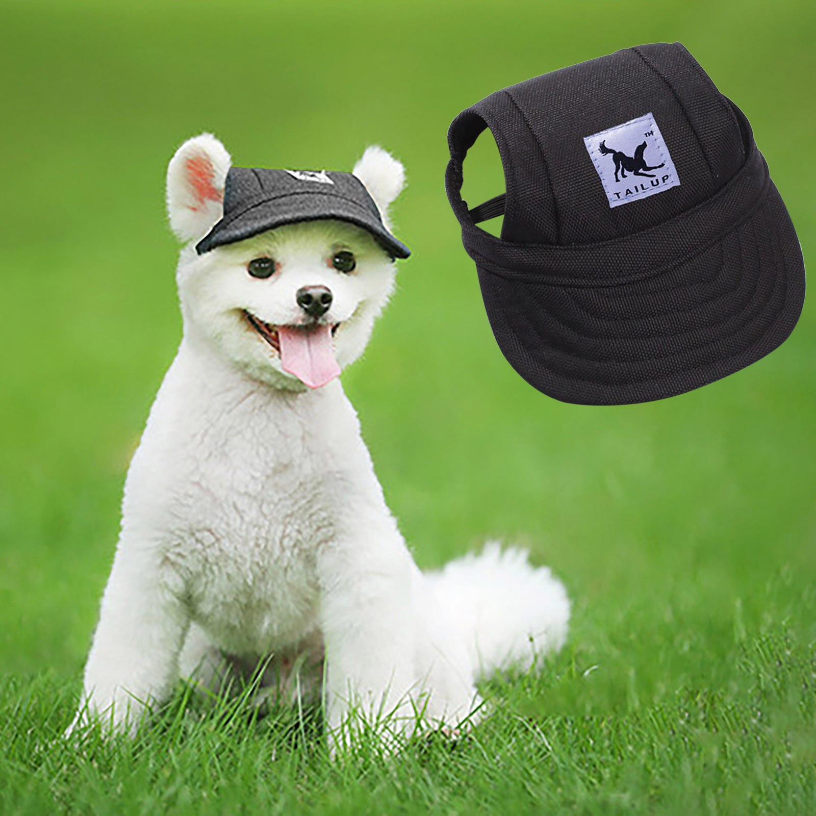 TAILUP Small Pet Summer Canvas Cap Dog Baseball Visor Hat Puppy Outdoor Pet Cap
