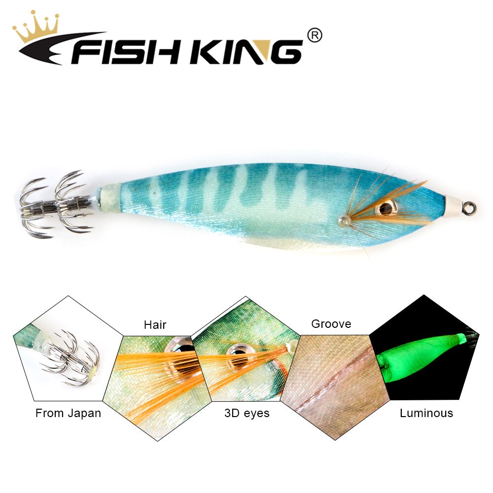 Fiske drag bläckfisk krok 9cm 16g självlysande wobblers jigging ocean bläckfisk bläckfisk trä räkor hårda beten 3d ögon jiggar