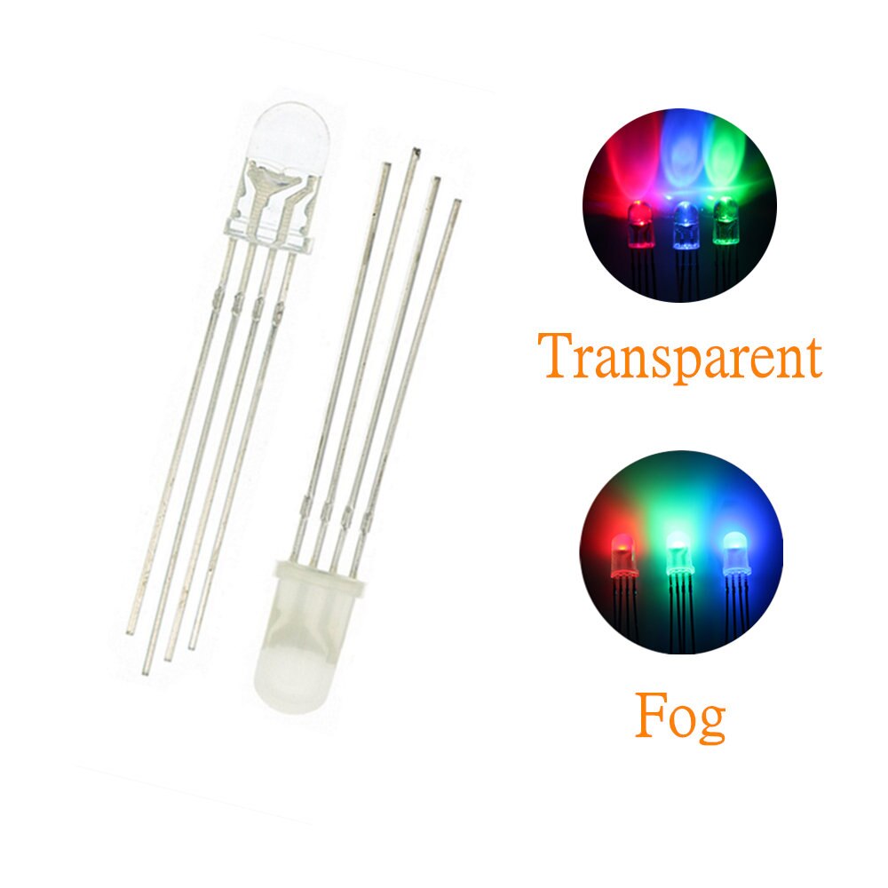 100Pcs 4pin 5Mm Rgb Led Emitting Diode Indicator Arduino Rood Groen Blauw Multicolor Gemeenschappelijke Anode Kathode Diy Pcb circuit Lamp