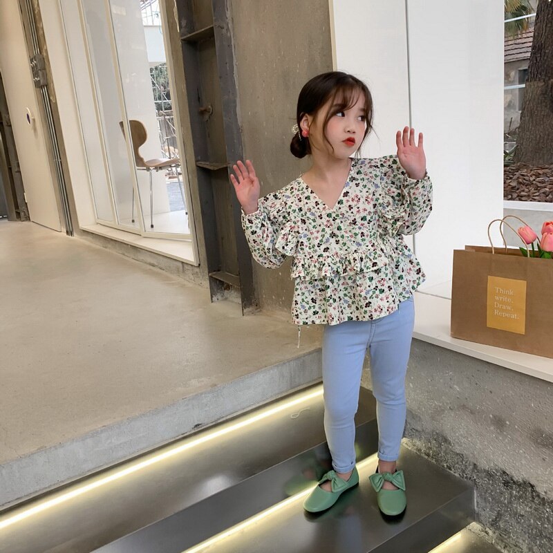 Pantalones vaqueros de estilo coreano para adolescentes y niñas, Jeans ajustados de cintura elástica, ropa para niños E212, novedad de primavera