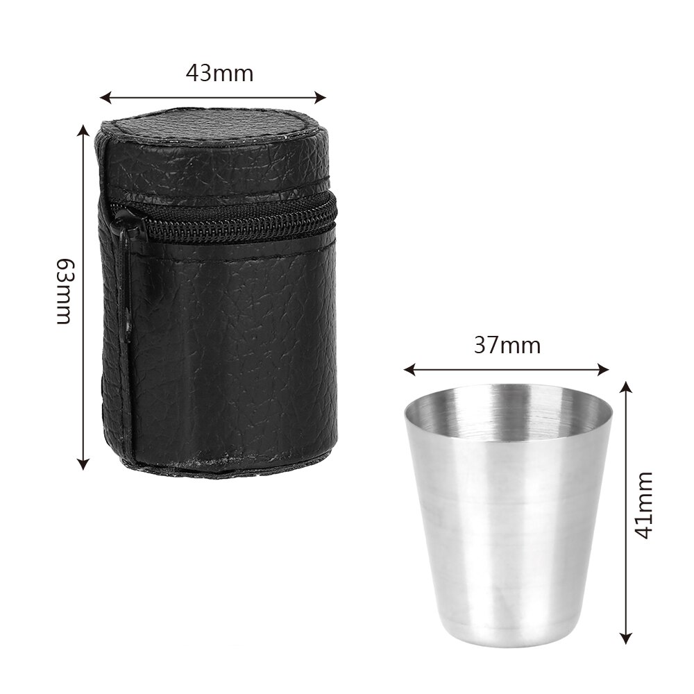4 stk / sæt drikke kop rustfrit stål barware kop vinglas 30ml 1 ounce poleret