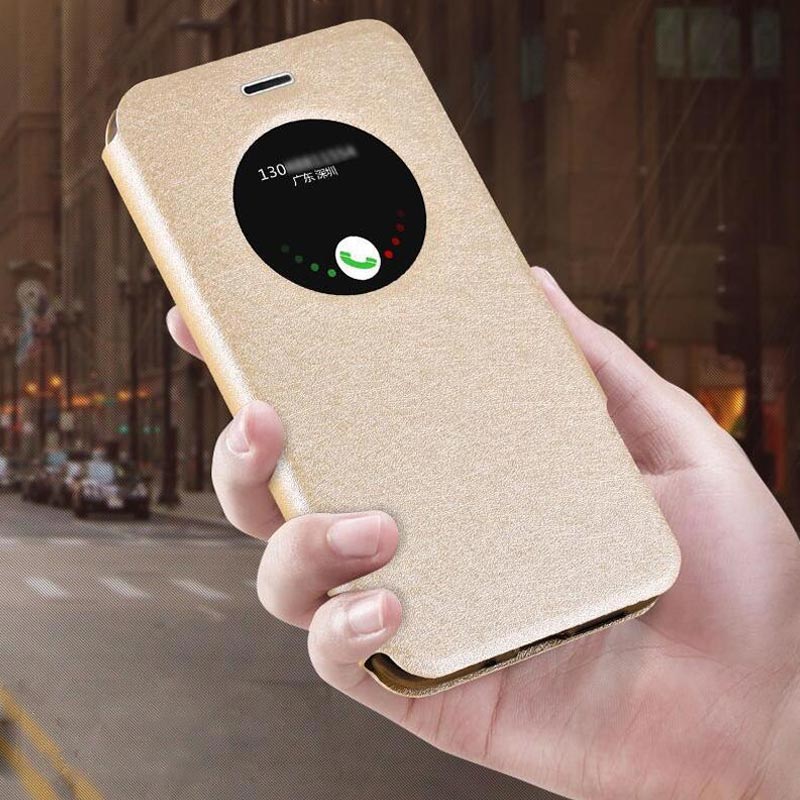 Leren hoesje lenovo zuk  z2 pro hoesje kijkvenster flip stand cover voor lenovo zuk  z2 z2 plus telefoonhoesjes tas  z2121 z2131 fundas