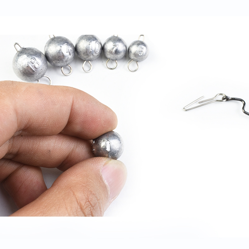 Plombs de pêche poids tête de gabarit plomb poids de balle d'eau profonde avec plombs balles rondes matériel de pêche