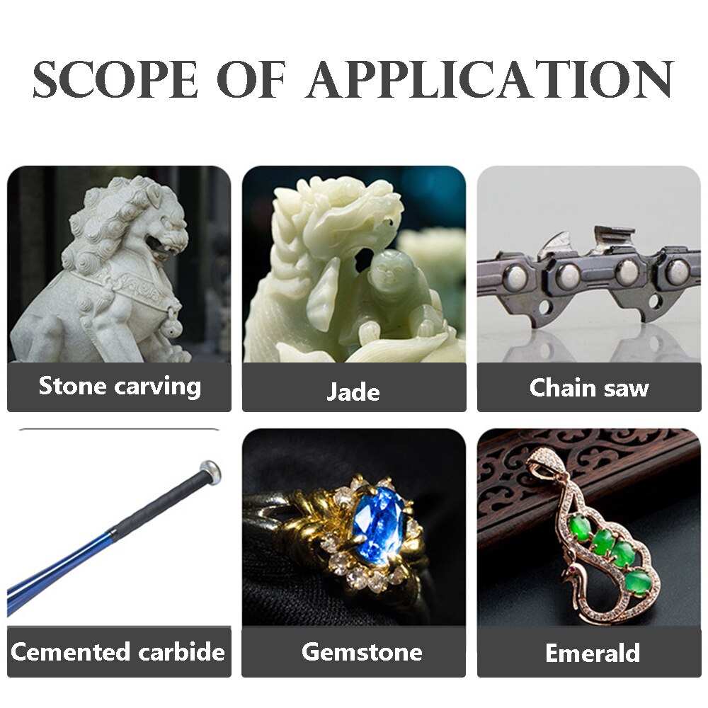 Fresa cilíndrica recubierta de Diamante, de 4mm de motosierra afilador, Lima de piedra, sierra de cadena, afilado, herramientas de molienda para tallado, 5 uds.