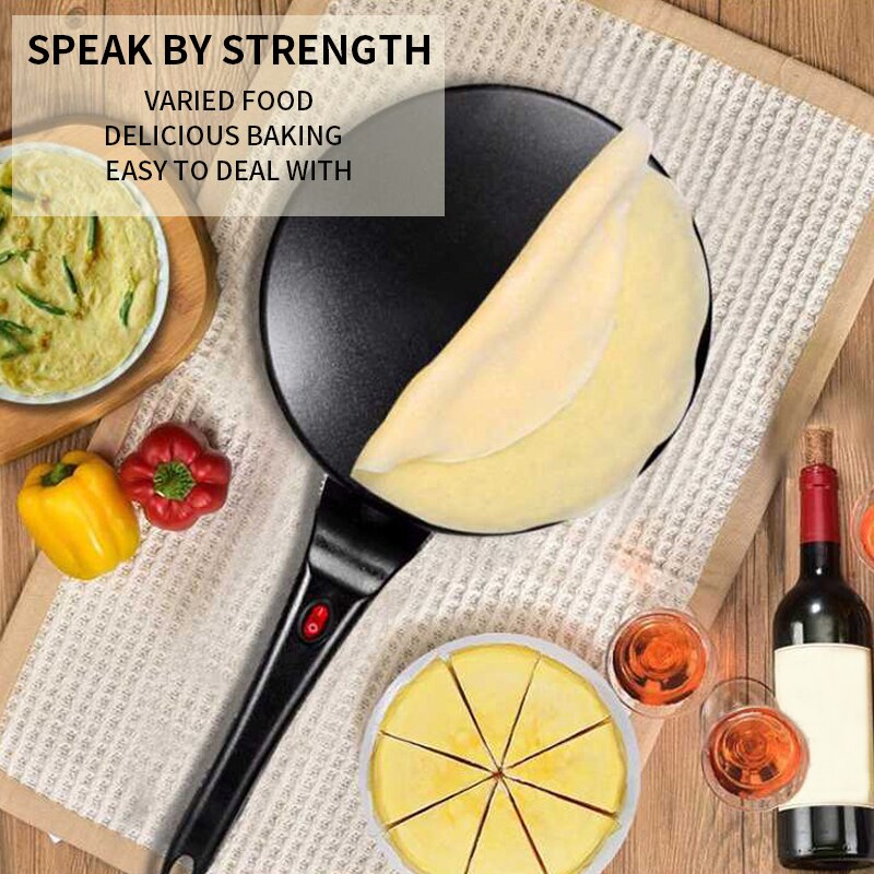 Crêpière électrique Pizza crêpe Machine 220V électrique crêpière Pizza crêpe antiadhésive plaque de cuisson casserole gâteau Machine