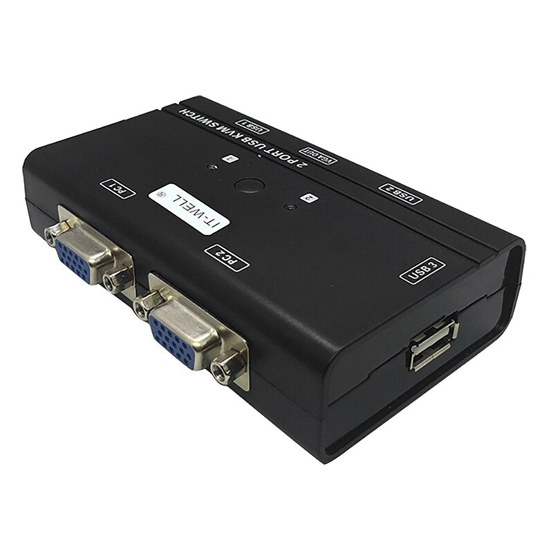 Het-Goed Usb Kvm Switch, 2-Port Manual Usb Sharer 2 In 1 Out Vga Multi-Computer Switch Converter
