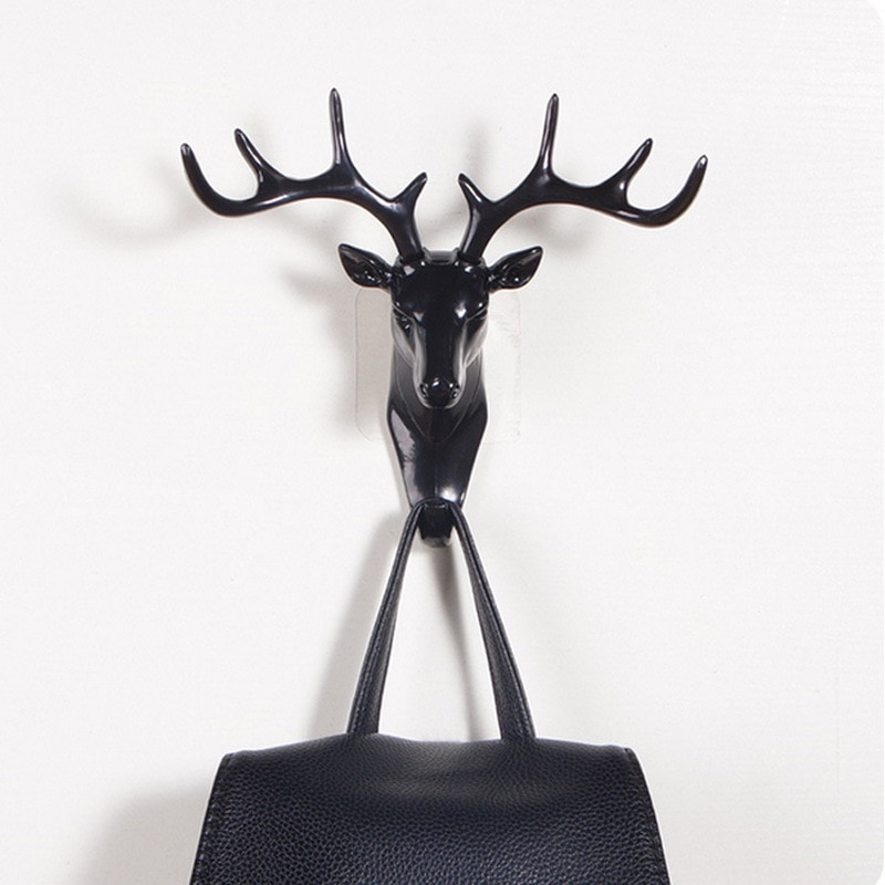Elch Kopf Zauberstab Montiert Tasche Aufhänger Geweih Haken Selbstklebenden Aufhänger Tasche Schlüssel klebrig Halfter Weihnachten Hirsch Horn Haken
