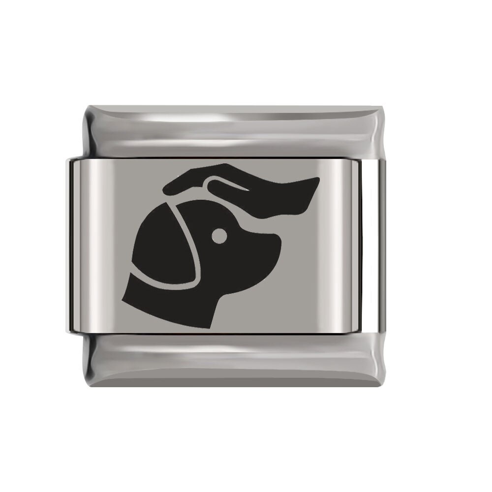 Fyour Original Daisy Dog Mother's Day Couples Charm Links Fit 9mm Width Bracelet Stainless Steel Jewelry DIY Making DJ130: B