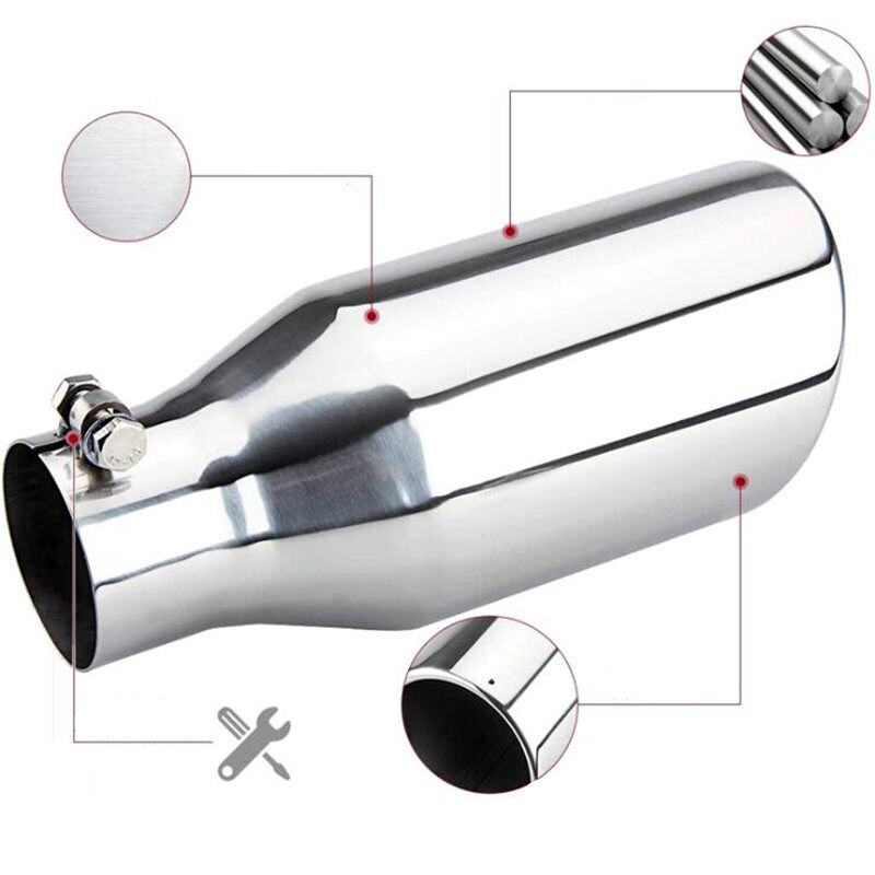 Universele Auto Uitlaat Tip 3 "Inlaat 5" Outlet Auto Staart Pijp Uitlaat Dual Muur Hoek Cut Outlet Nozzle