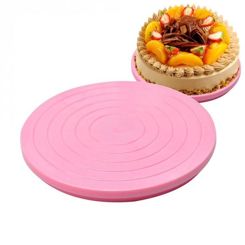 Round Cake Polished Rotating Plate DIY Cake Decorating Swivel Turntable Baking Tool Kitchen Cake Turntable Plastic
