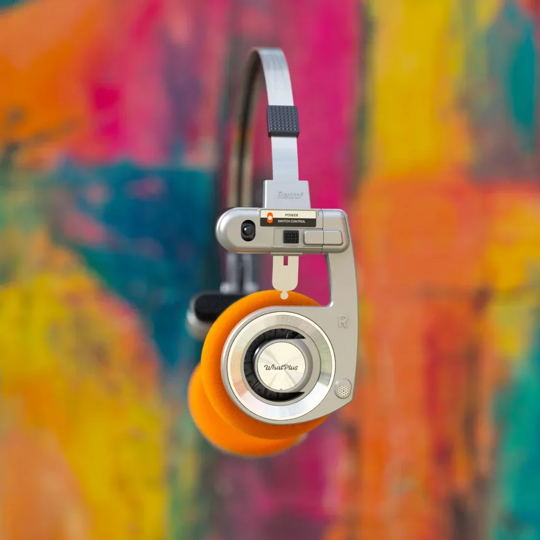 WhatPlus Retro R3 Wireless Bluetooth Headphones Trendy Korean Style Portable Foldable Long-lasting Open-ear Headset Girls