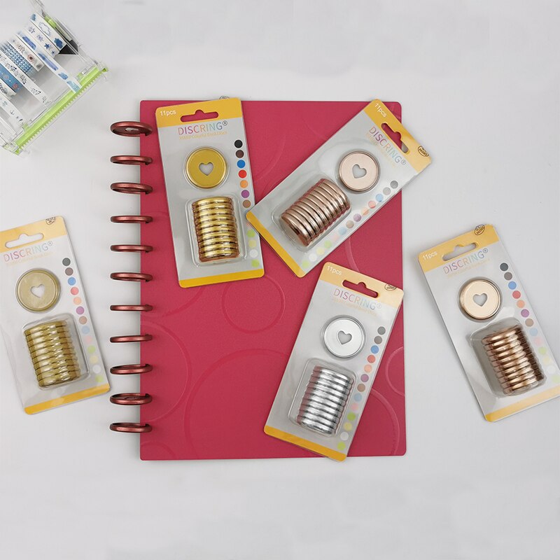 11pcs/1box Colour Mushroom Hole 35mm Plastic Matte Binding Discs Notebook Binder Ring Discs Button Planner Binder DIY Scrapbook