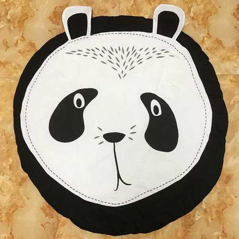 Tegneserie panda bomuld børn gennemsøgning matte børn spil runde pad baby værelse dekoration tæppe